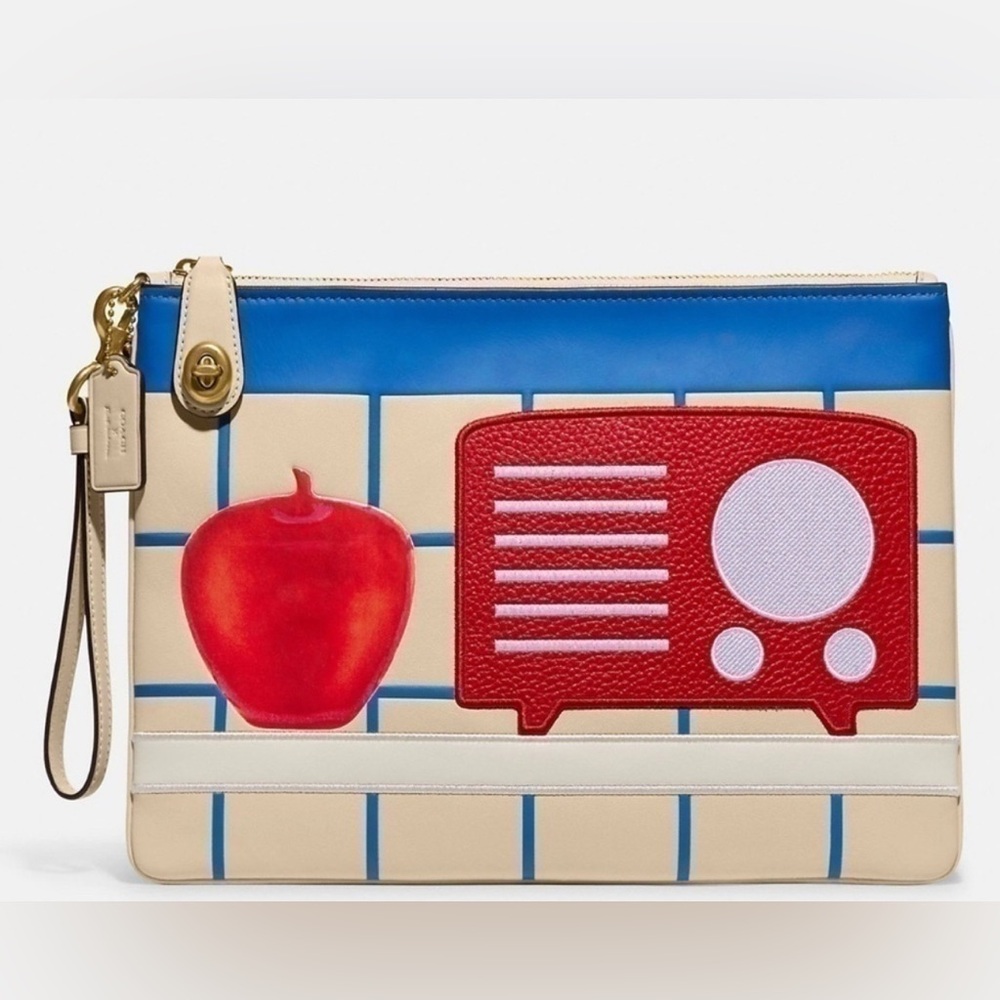 COACH X TOM WESSELMANN LARGE APPLE SPEAKER IPAD CLUTCH - Picture 13 of 13